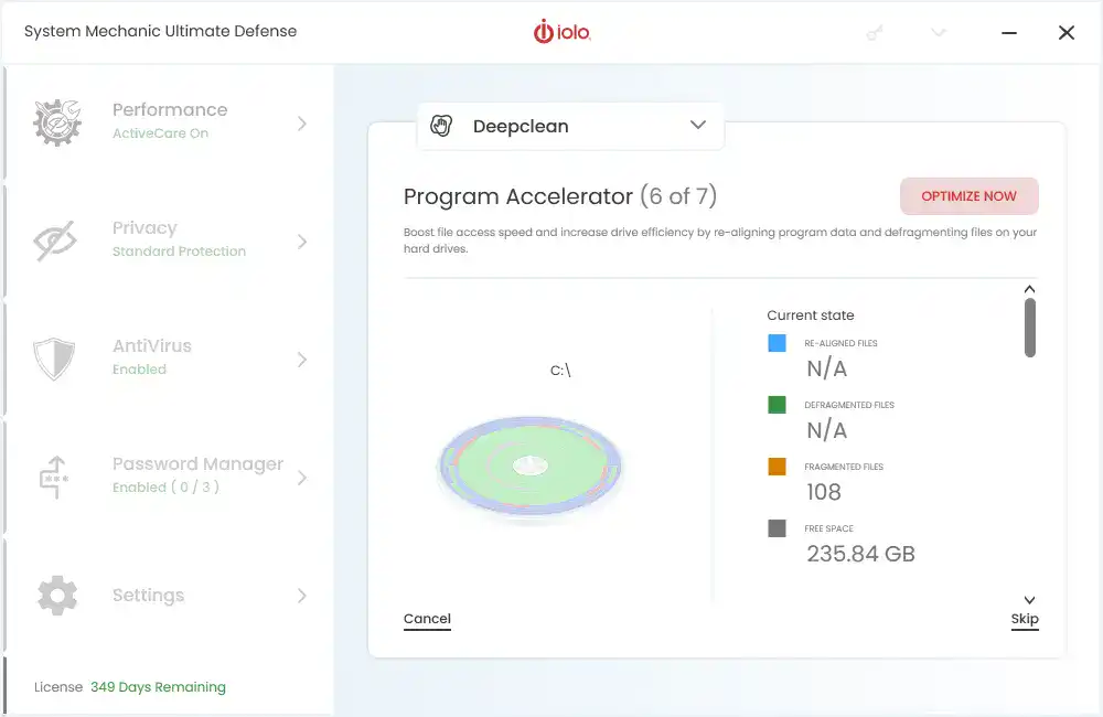 System Mechanic - Disk defragmentation