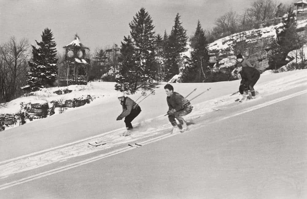 People Skiing Downhill at Mohonk in 1934