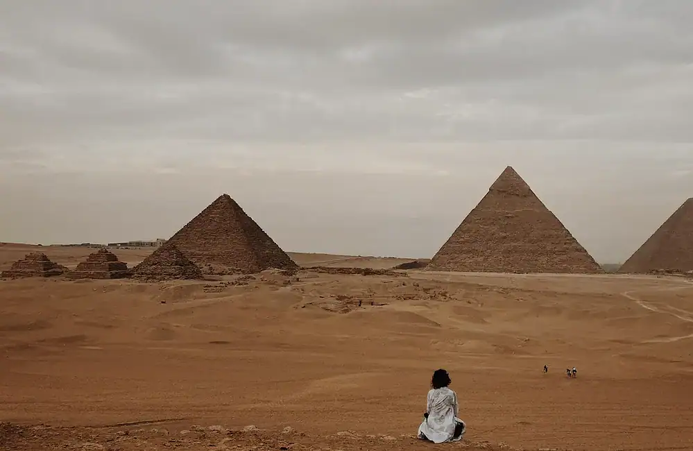 Giza Pyramids during Cairo Luxor Aswan Tour