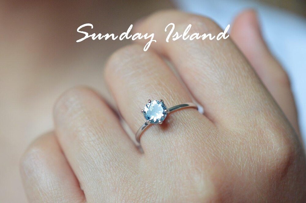 Solitaire Aquamarine Ring - Madeline - Image 4