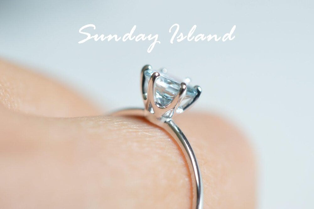 Solitaire Aquamarine Ring - Madeline - Image 5