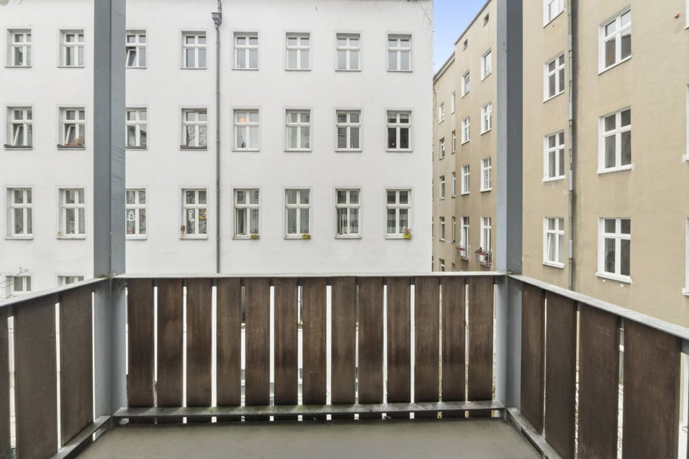 Balkonblick auf das Gartenhaus