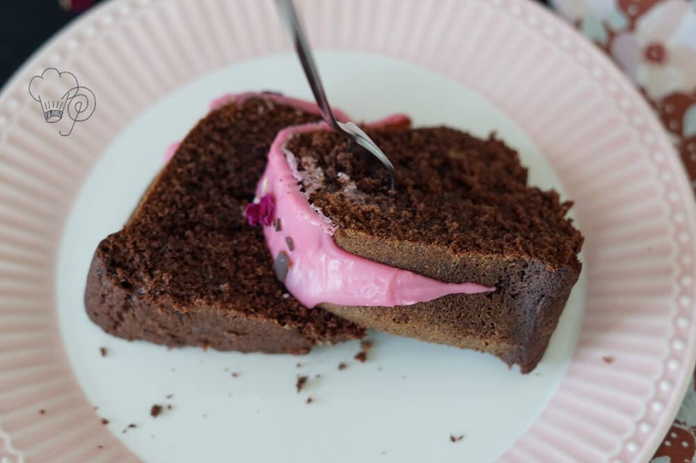 Schokokuchen - Schokolade trifft Rose 6 kuchenstück