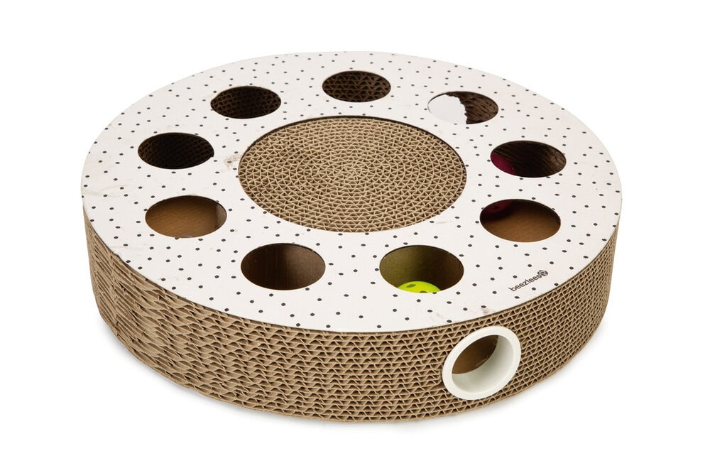 Rascador Interactivo Redondo de Cartón con Catnip