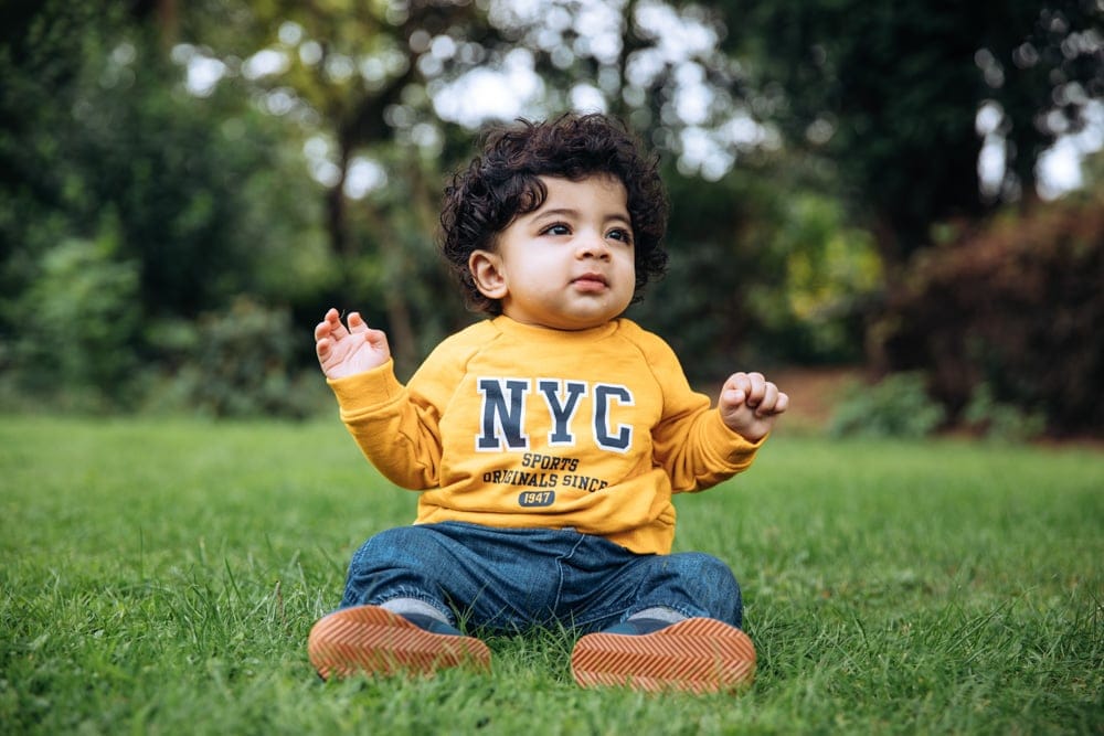 baby on his photoshoot family photographer in manchester