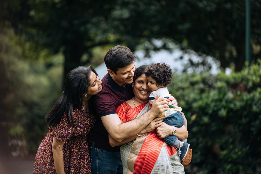 a real happy family on their photoshoot