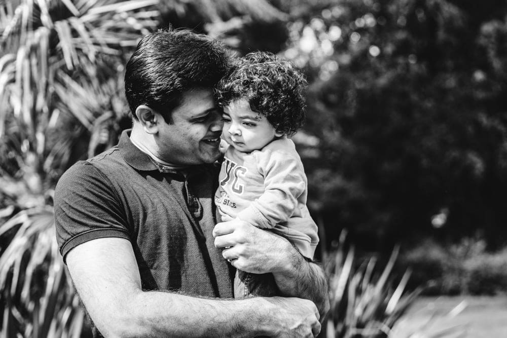 dad and son having a cuddle