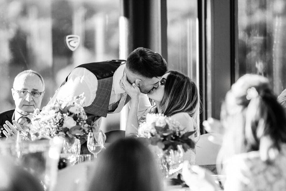 A moment during speeches at a manchester wedding