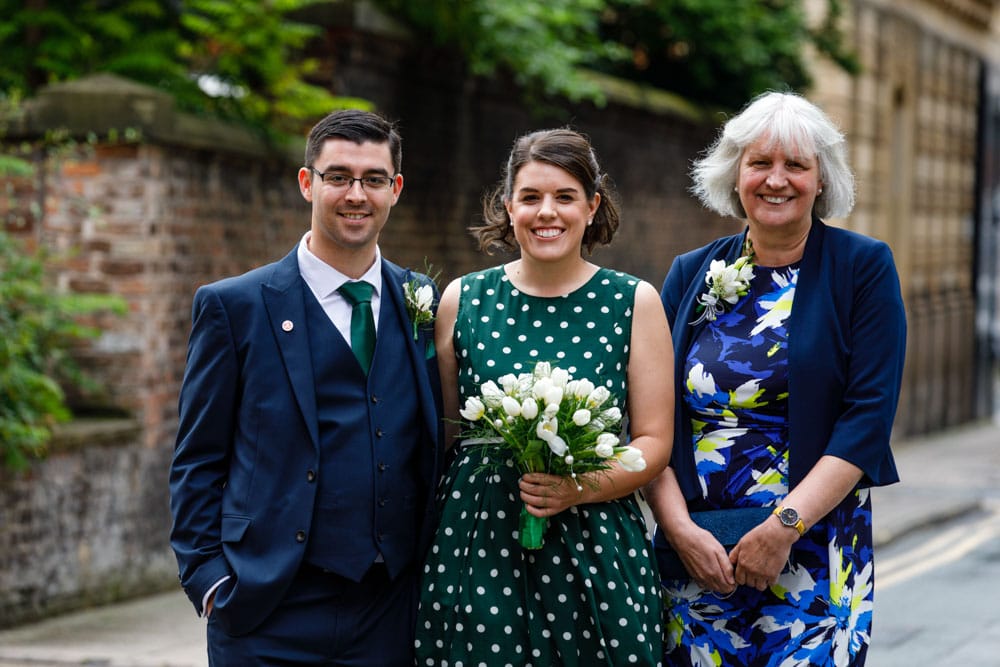 wedding party outside Heron House Registry Office