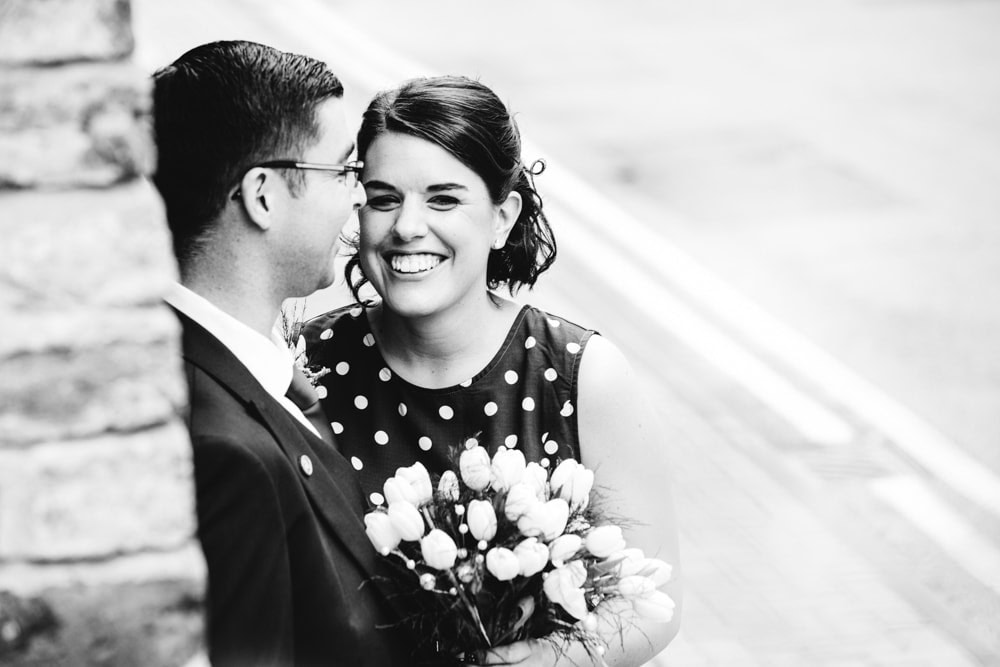 bride and groom in manchester