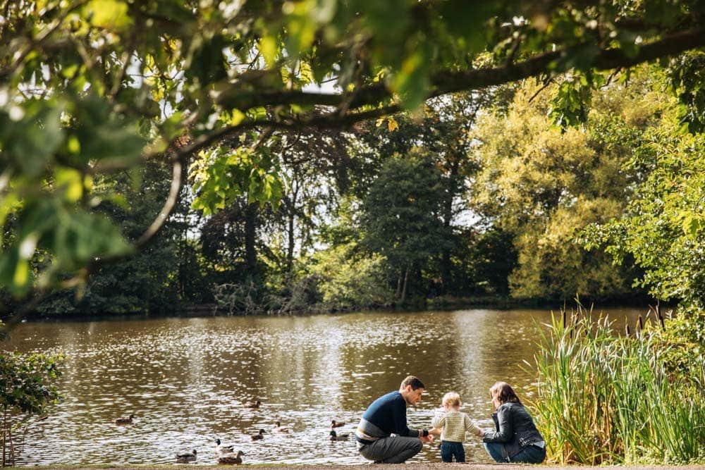 family by the lake at poynton pool