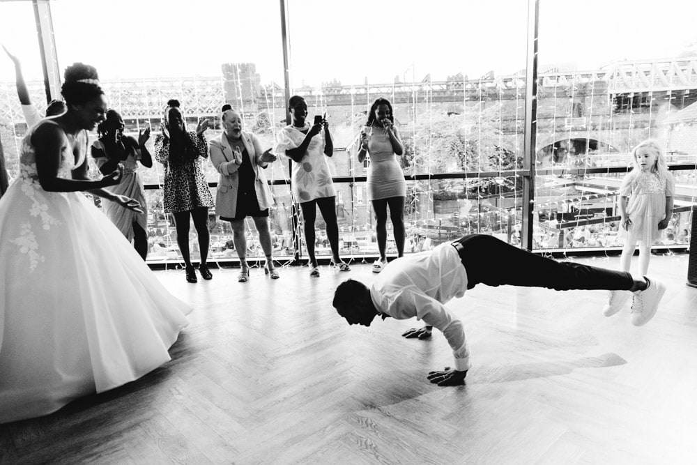 Castlefield Rooms Wedding Party Celebration for Olivia and Mike