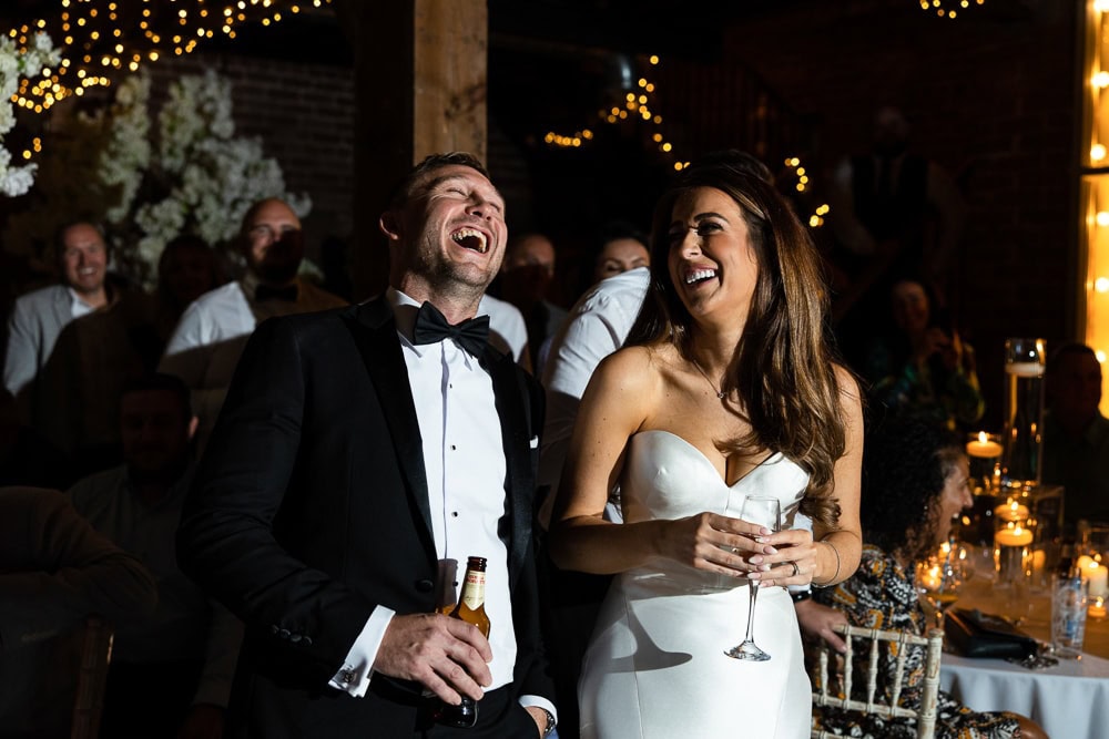evening wedding reception at the barn at morley