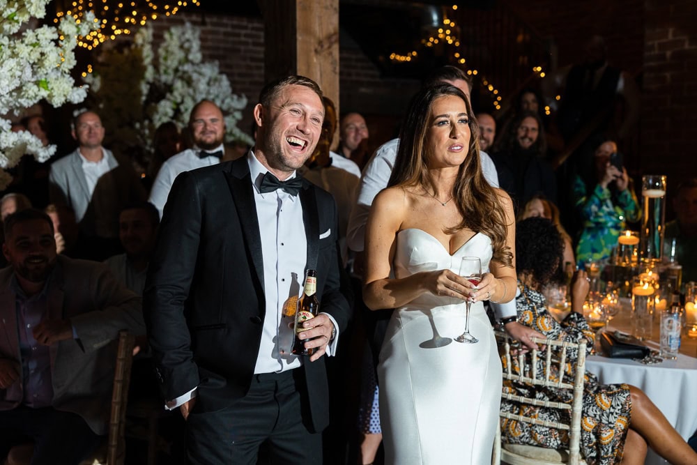 evening wedding reception at the barn at morley