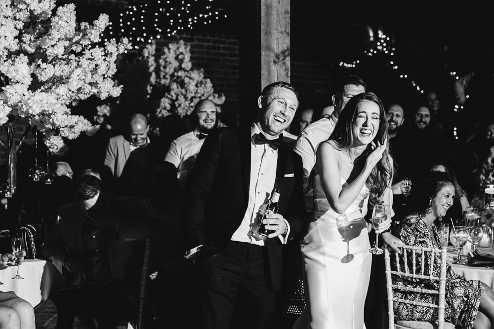 evening wedding reception at the barn at morley