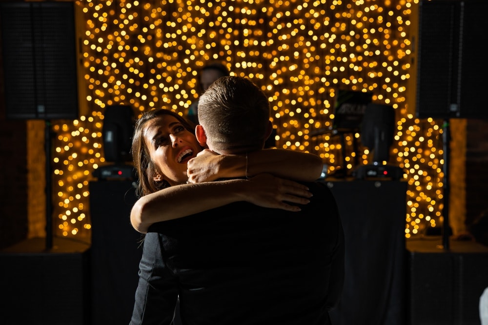 evening wedding reception at the barn at morley