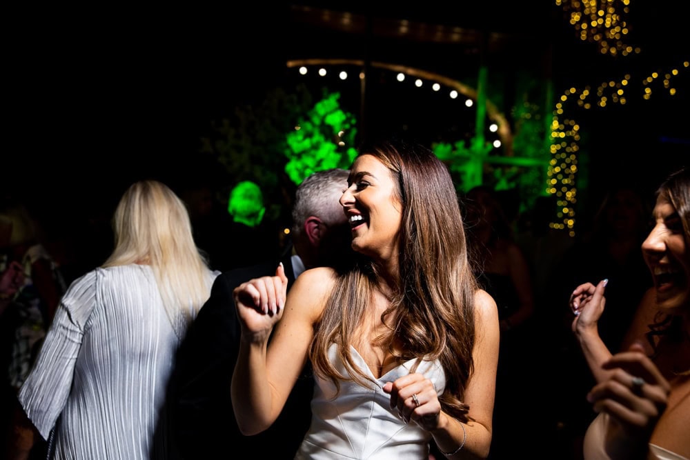 evening wedding reception at the barn at morley