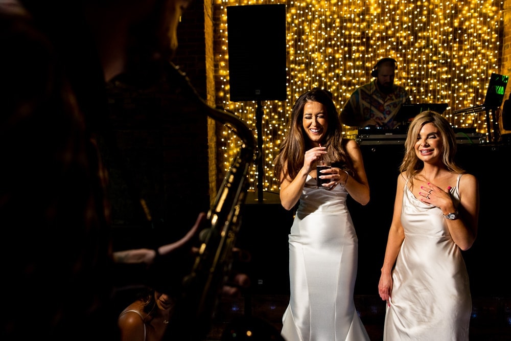 evening wedding reception at the barn at morley