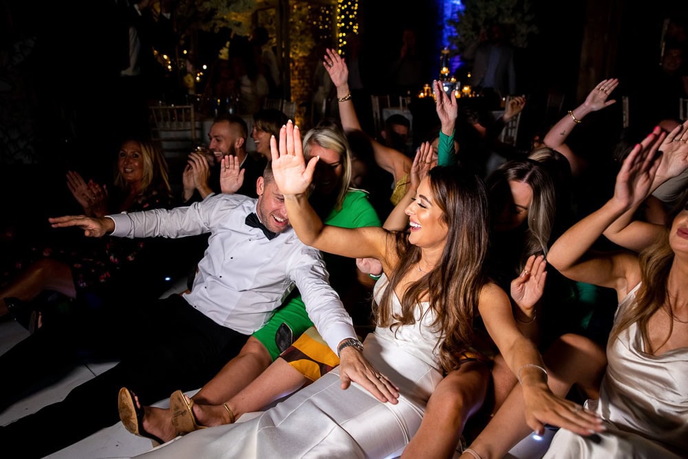 evening wedding reception at the barn at morley