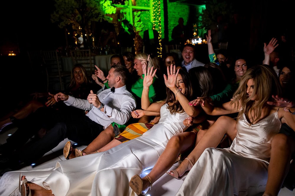 evening wedding reception at the barn at morley