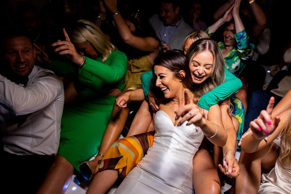evening wedding reception at the barn at morley