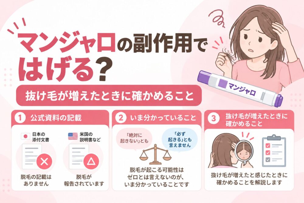 マンジャロの副作用ではげる？を解説する記事