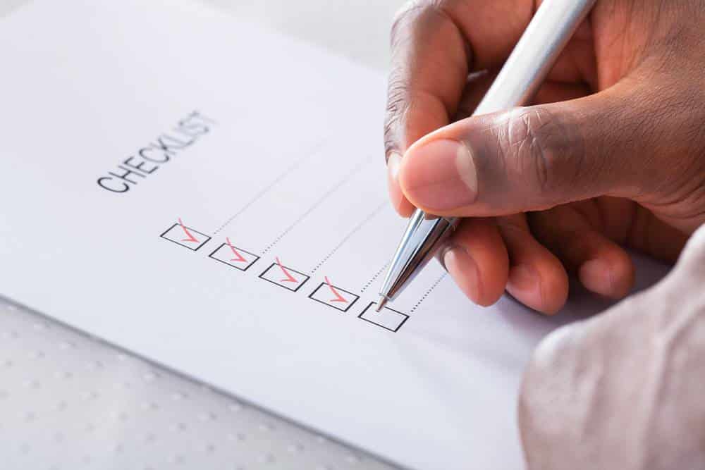 mold moisture checklist