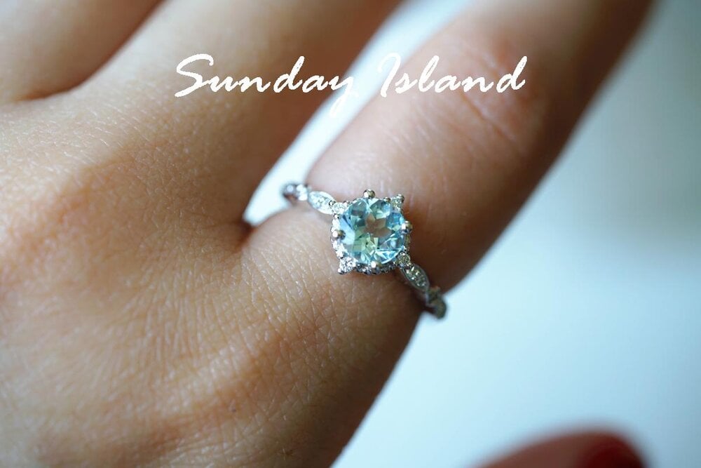 Vintage Aquamarine Engagement Ring - Helena - Image 5