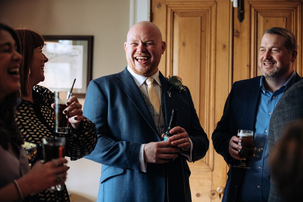 groom at the bar at soughton hall