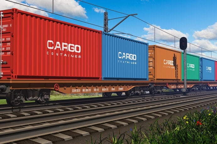 Logistikbranche im Umbruch: Herausforderungen und Chancen für den Mittelstand Cargo Frachtcontainer auf einem Zug