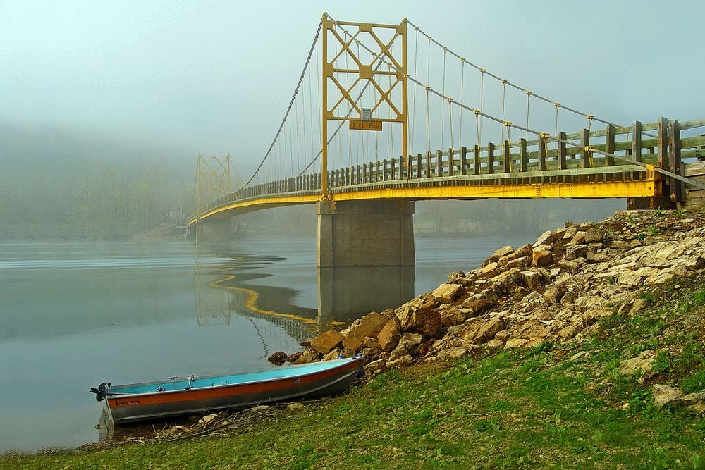 Beaver lake bridge summer vacation eureka springs