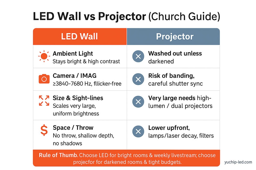 Church LED Wall VS Projectors