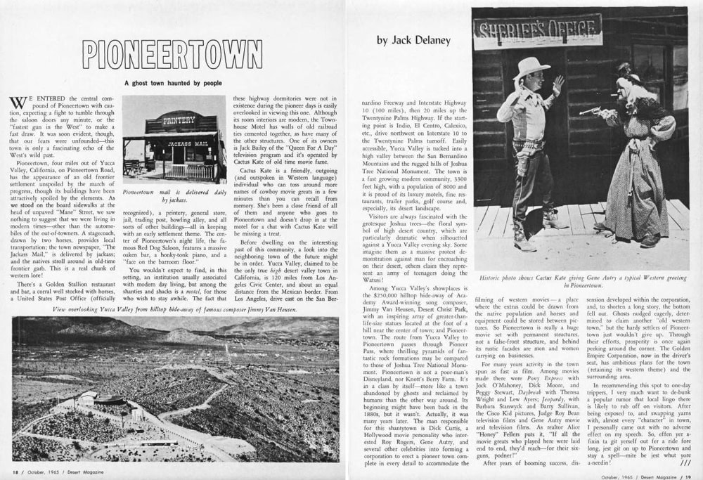 Oct. 1965 Desert Magazine article clipping
