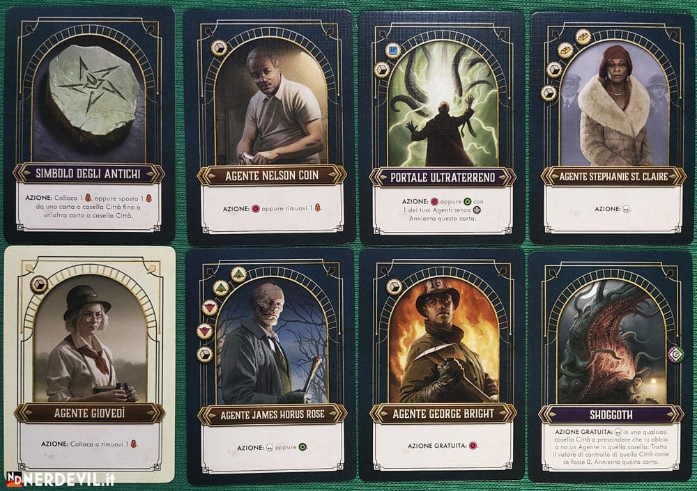 Cthulhu: Dark Providence, esempi carte