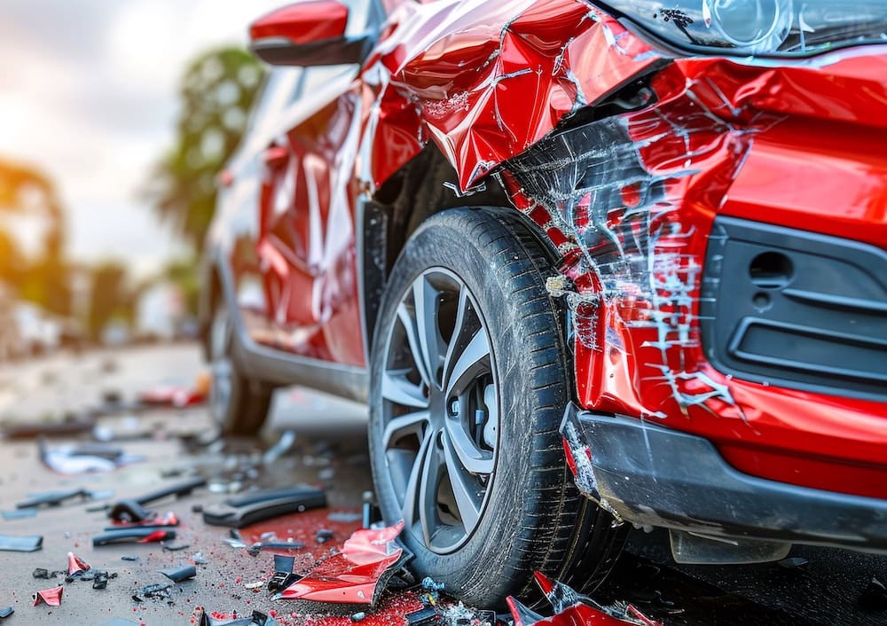 Damaged cars after a truck collision on a San Diego street — York Law helps truck accident victims recover