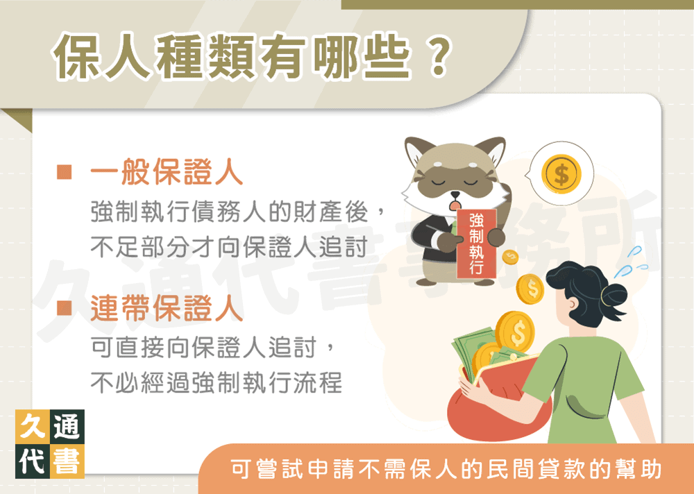 保人種類有哪些〖久通代書〗