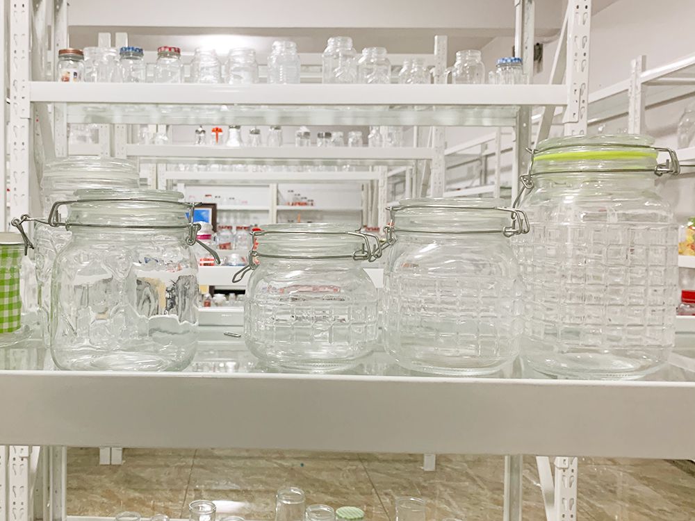 700ml Square Glass Jars 1 Wide mouth glass jar
