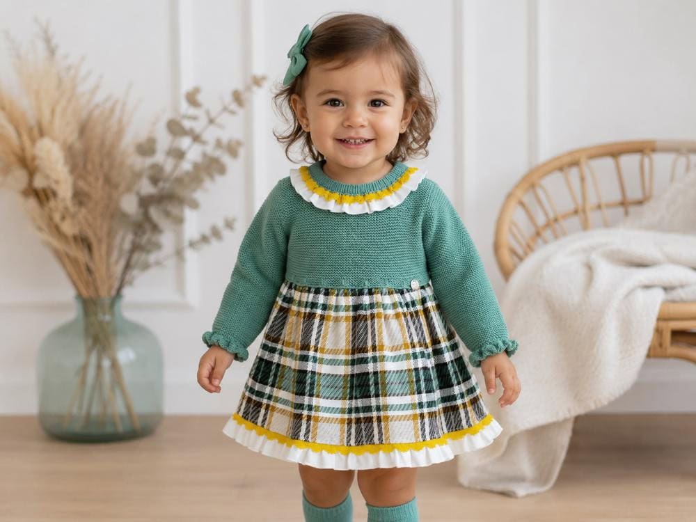 Vestido punto hoja Verde JULIANA