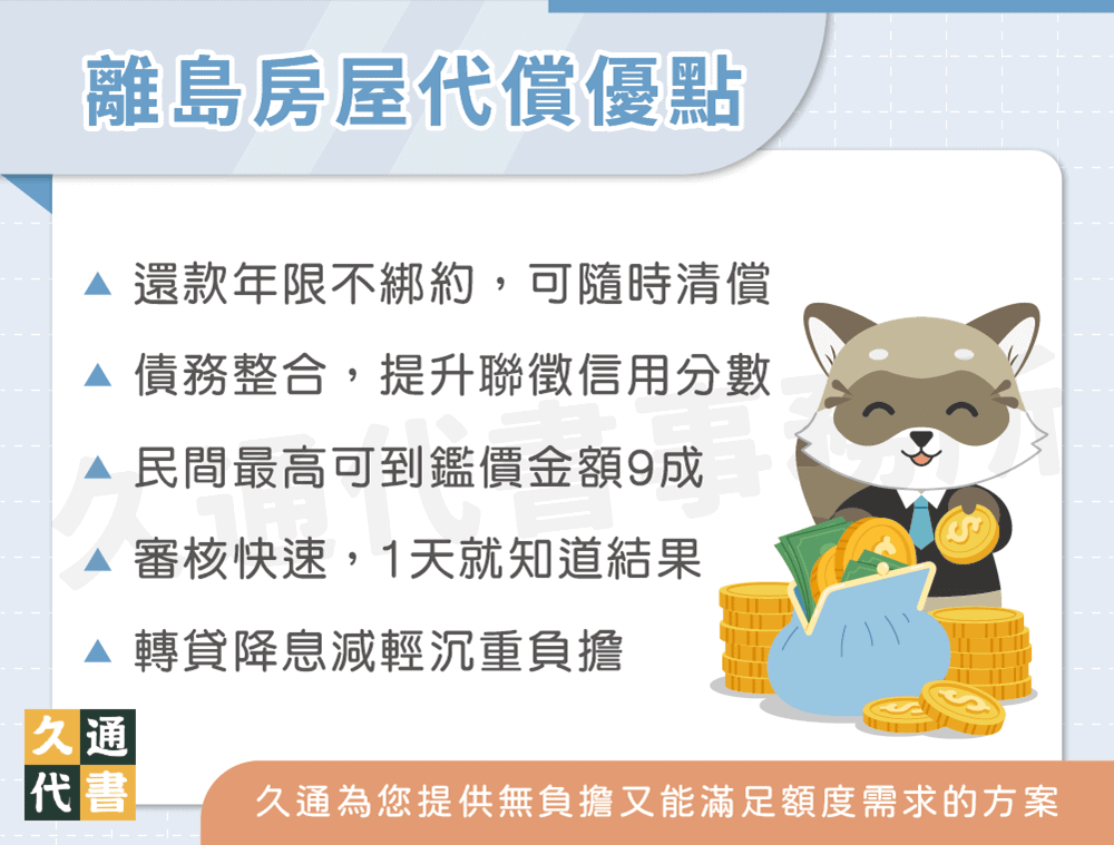 離島房屋代償優點〖久通代書〗