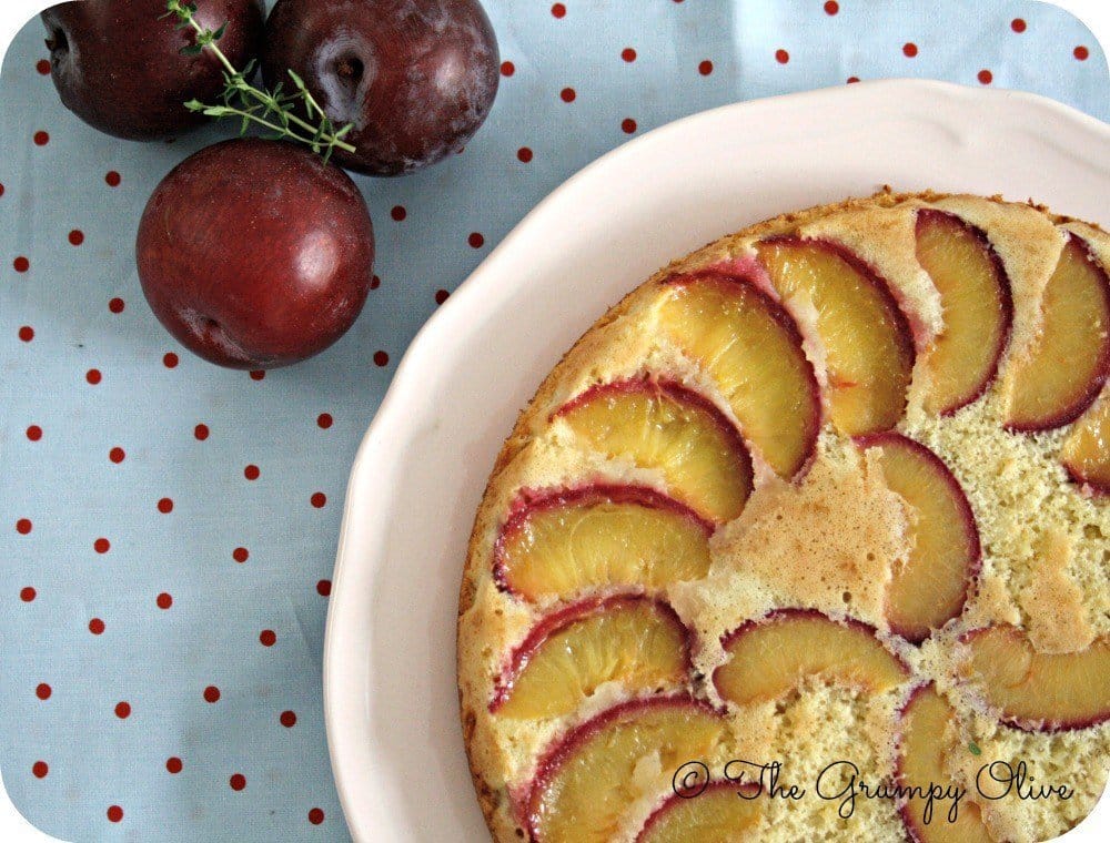 Easy Sweet Breakfast Recipes - 60+ To Try 7 upside down plum cake with white chocolate, plums and a napkin