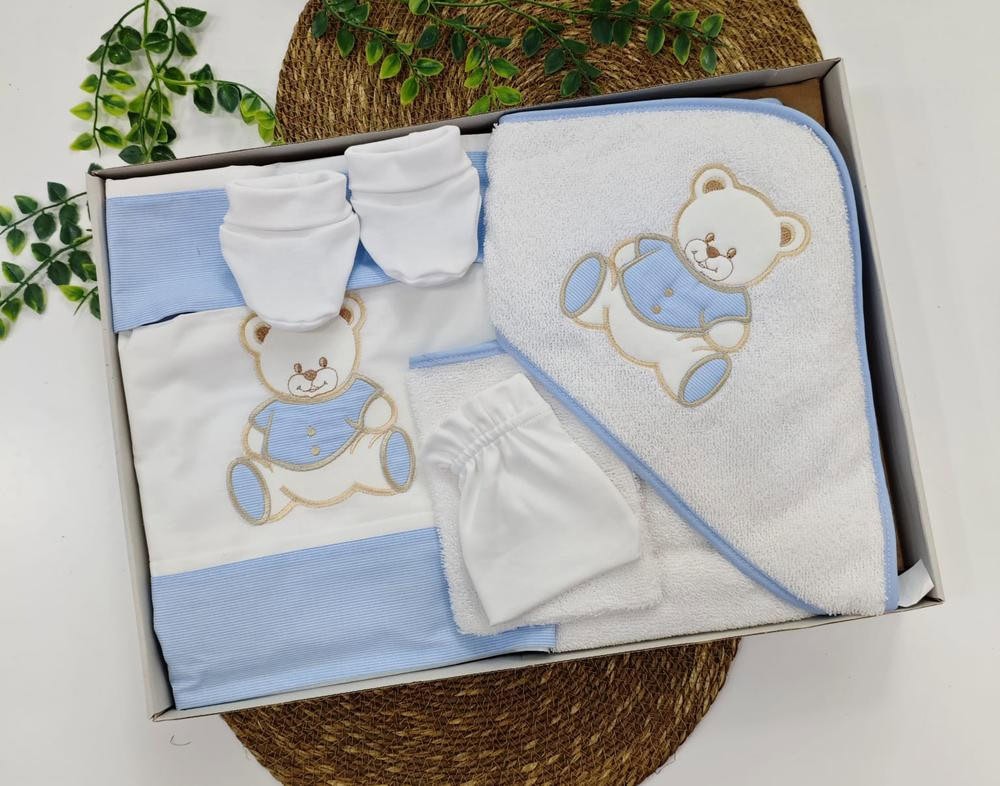 set 8 pzs capa sabana cuna patucos manopla celeste
