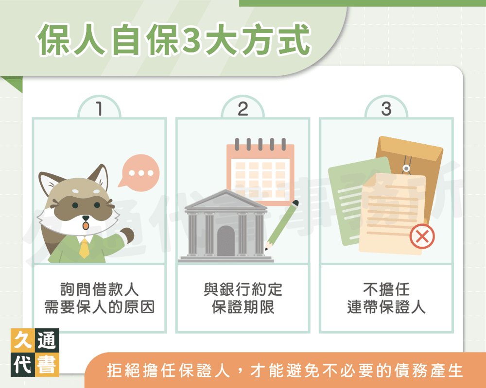 保人自保3大方式〖久通代書〗