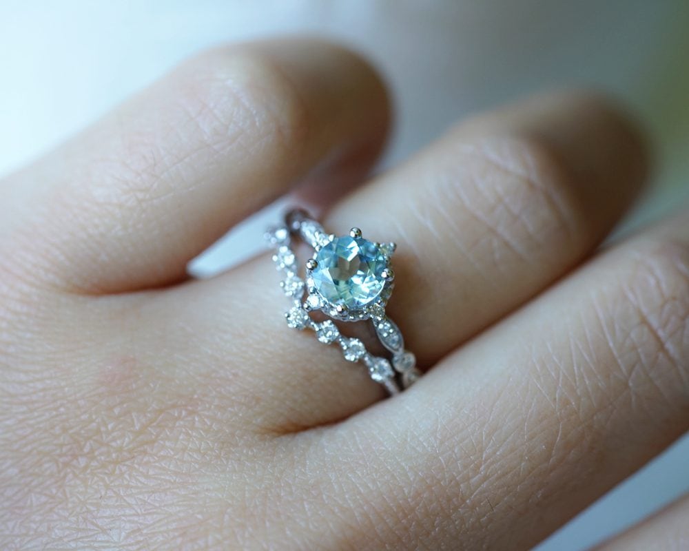 Vintage Aquamarine Engagement Ring - Helena - Image 7