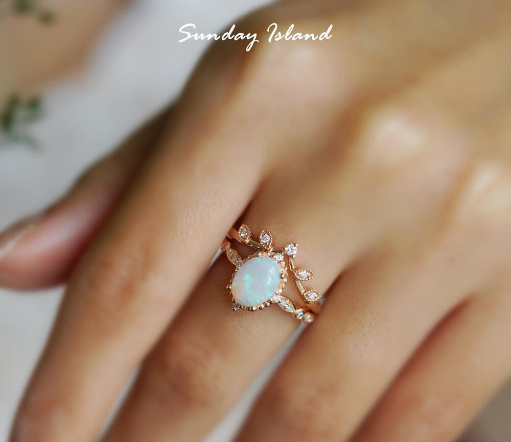 Oval Australian Opal Ring - Marielle - Image 6