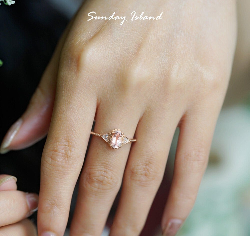 Oval Morganite Ring - Laura - Image 3