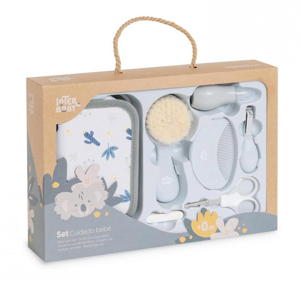 set cuidado bebe gris
