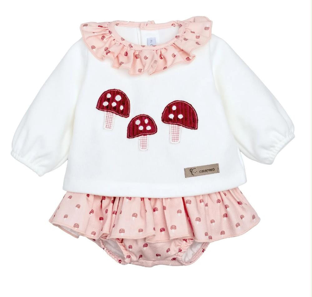 conjunto niña calamaro polar  braga tela setas