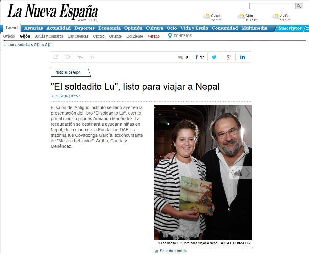 El soldadito lu listo para viajar a Nepal-La Nueva España