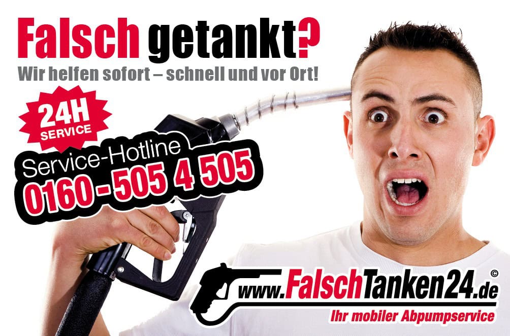falsch-getankt-Werbung-Flyer-Service-Hotline-01605054505