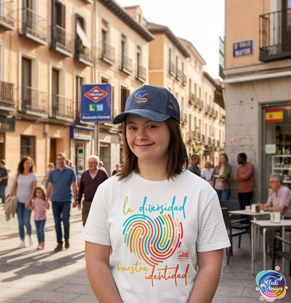 Persona con gorra logo
